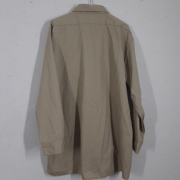 Vintage Dickies Shirt Mens XL 17 17-1/2 Beige Button Up Long Sleeve 32/33 USA - Picture 6 of 8